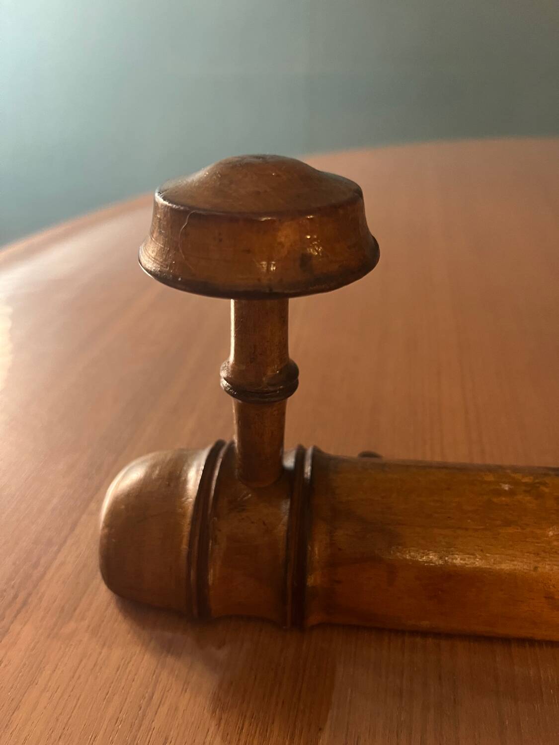 Old wooden wall coat rack