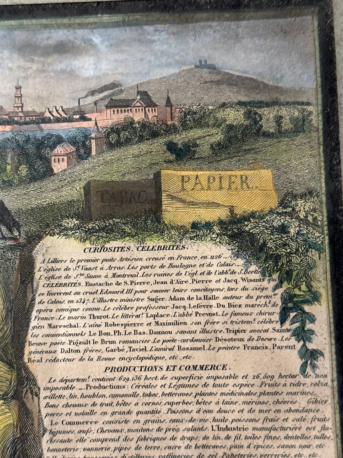 Carte géographique ancienne du Département du Pas-de-Calais - 1860