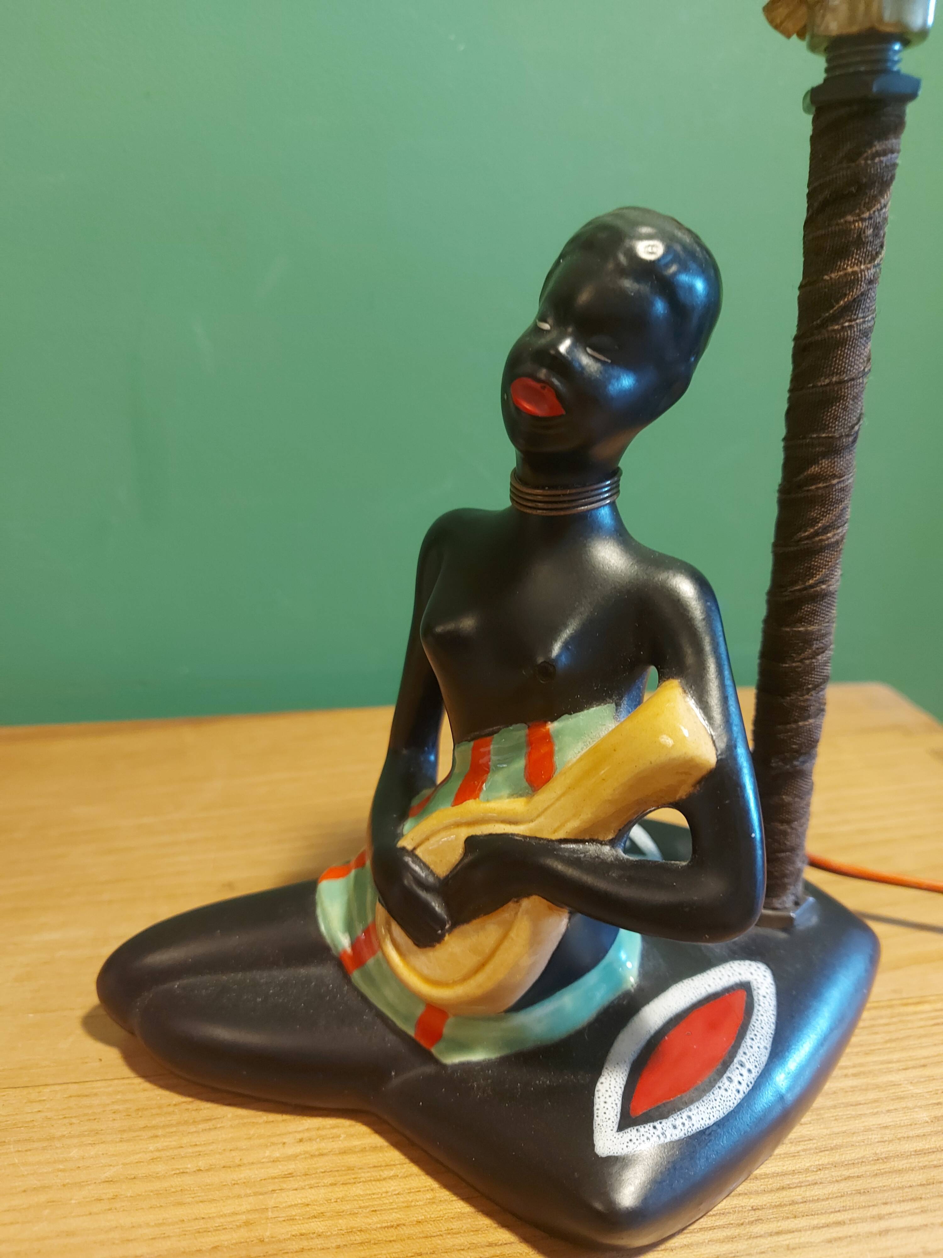 Vintage ceramic lamp 60's african