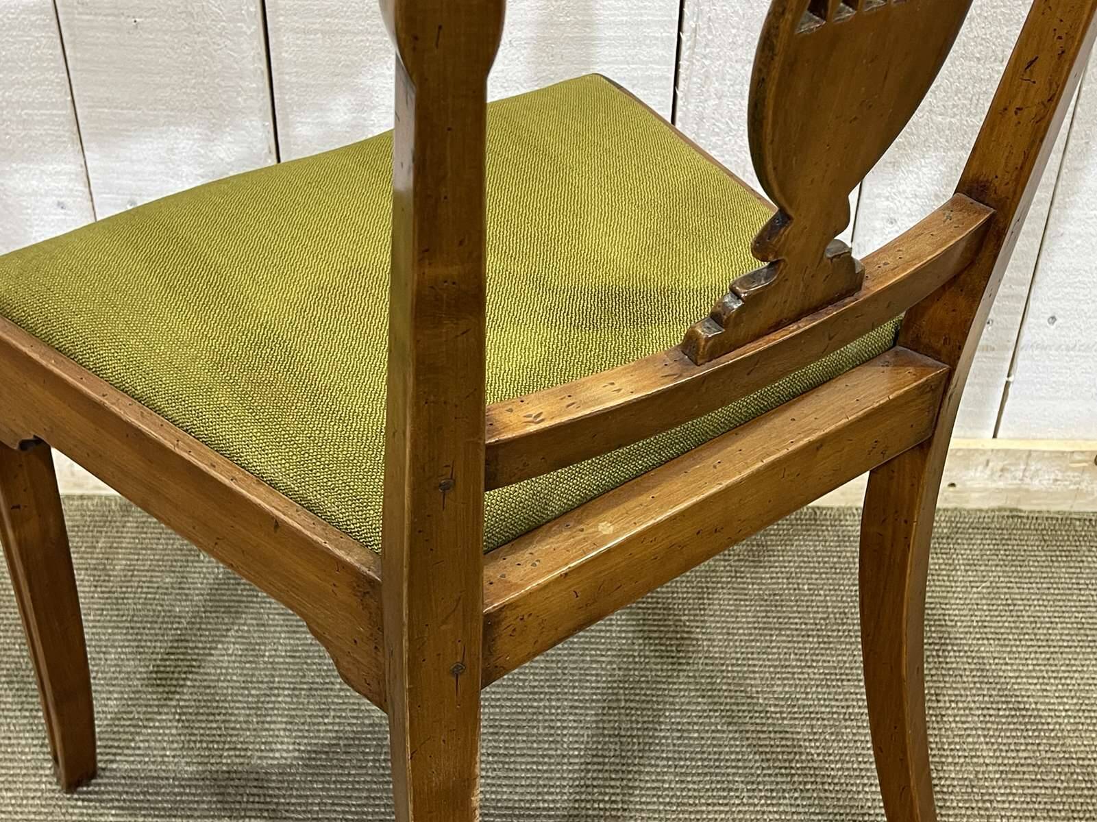 Set of 6 Directoire style cherry wood chairs, 1960s.