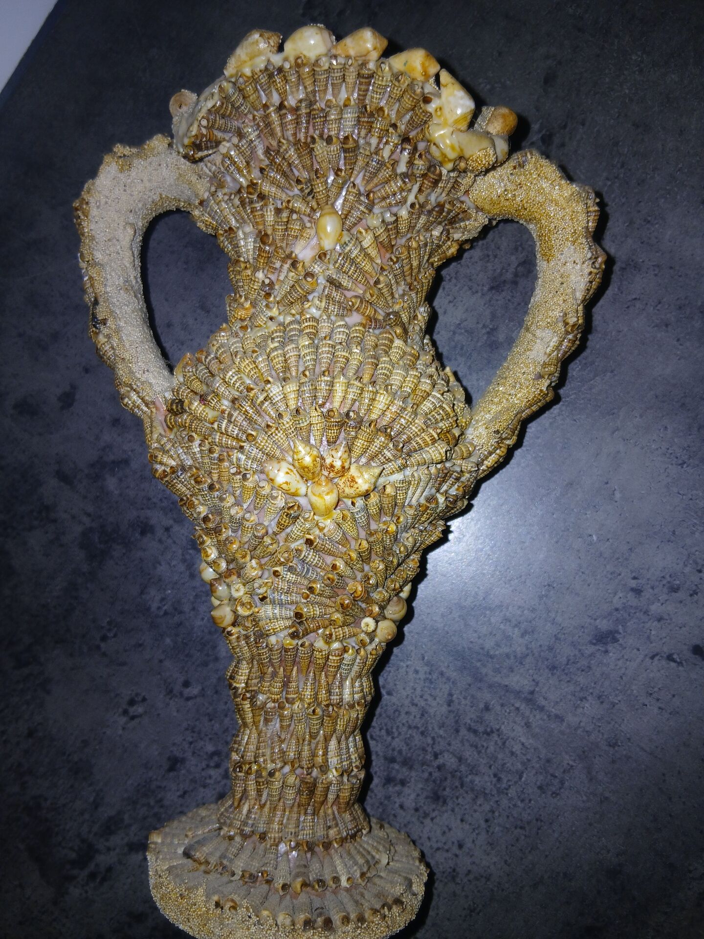 Vintage French shell vase