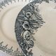 Lot of 6 blue-green ironstone dessert plates, French faience.