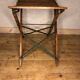 Tabouret pliant lattes de bois et fer