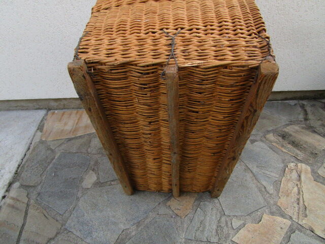 Old wicker trunk