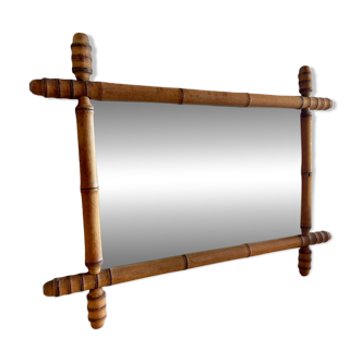 Miroir années 30 style bambou en bois