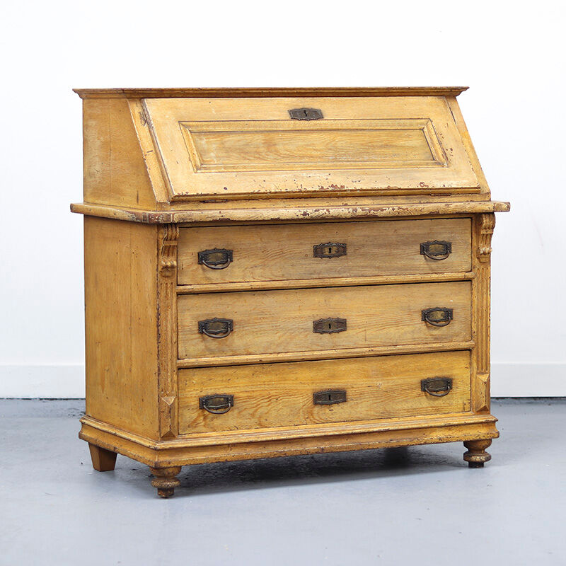 Rustic Farmhouse Painted Secretaire / Chest of Drawers