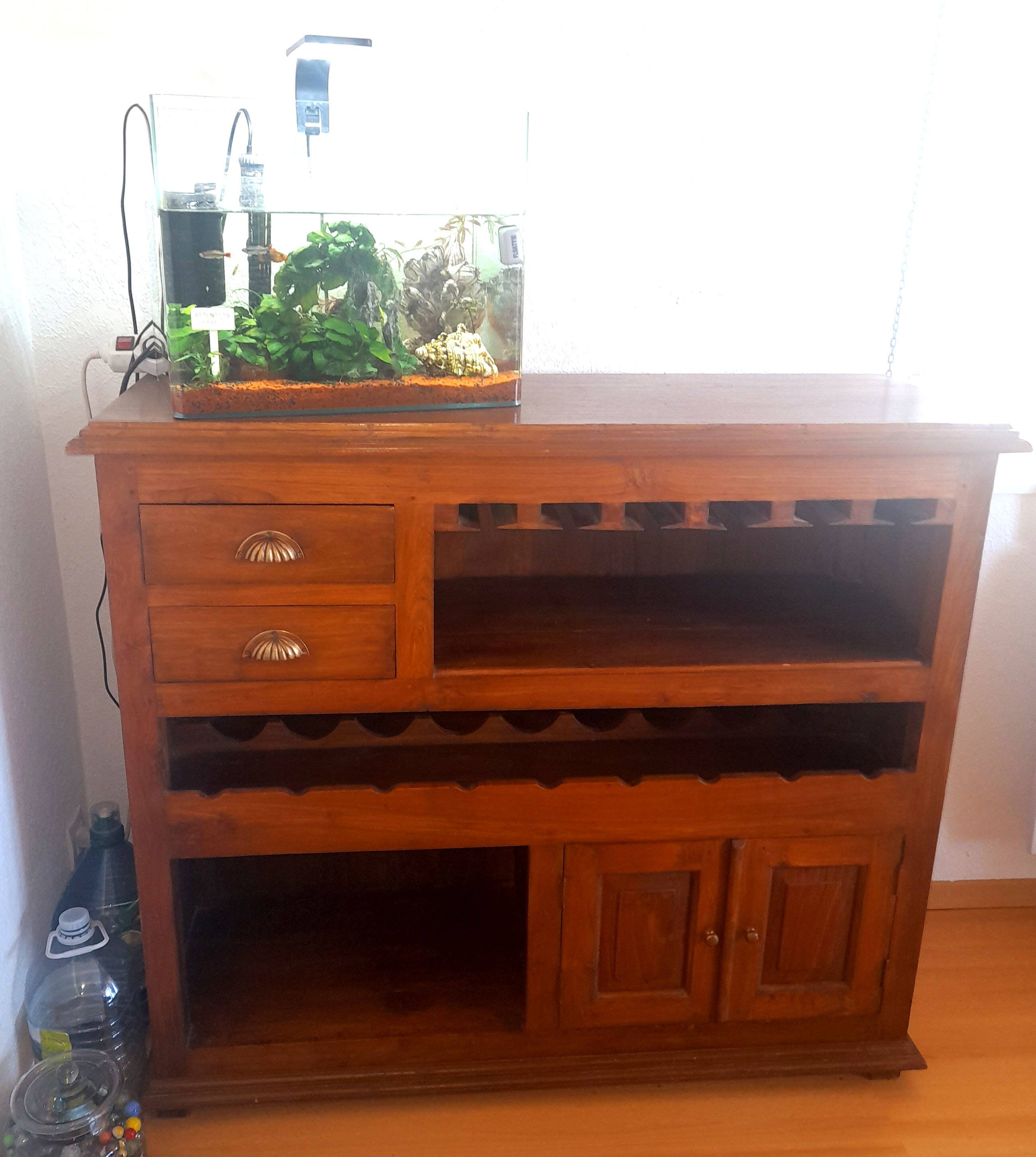 Exotic Ethnic wooden bar cabinet - Bistro counter - Drawer units