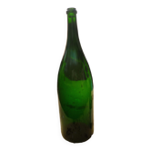 Green blown glass bottle of 58 cm.