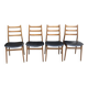 4 chaises années 60/70 bois et skaï noir