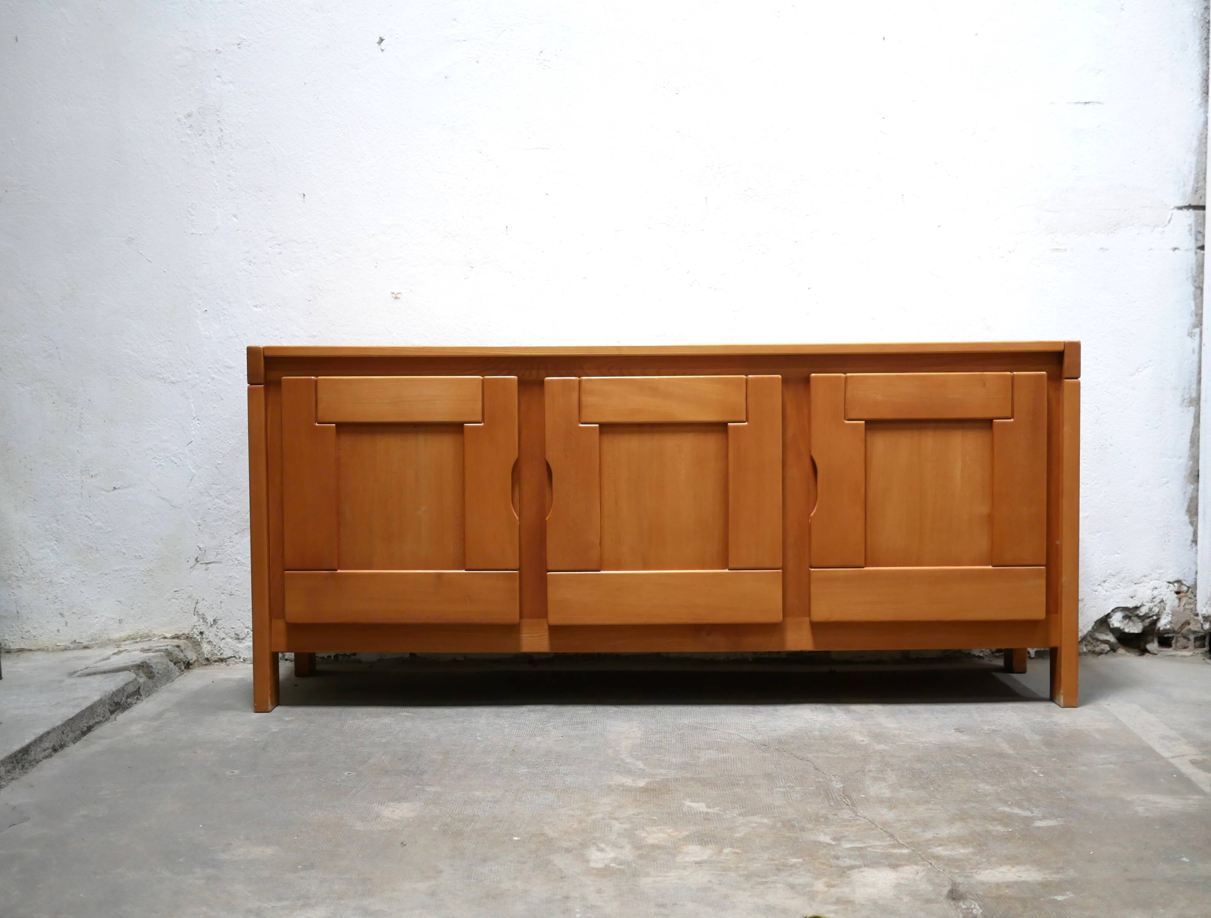 Vintage elm sideboard by Maison Regain editions