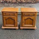 2 Louis XIV bedside tables made of wood from the 20th century.