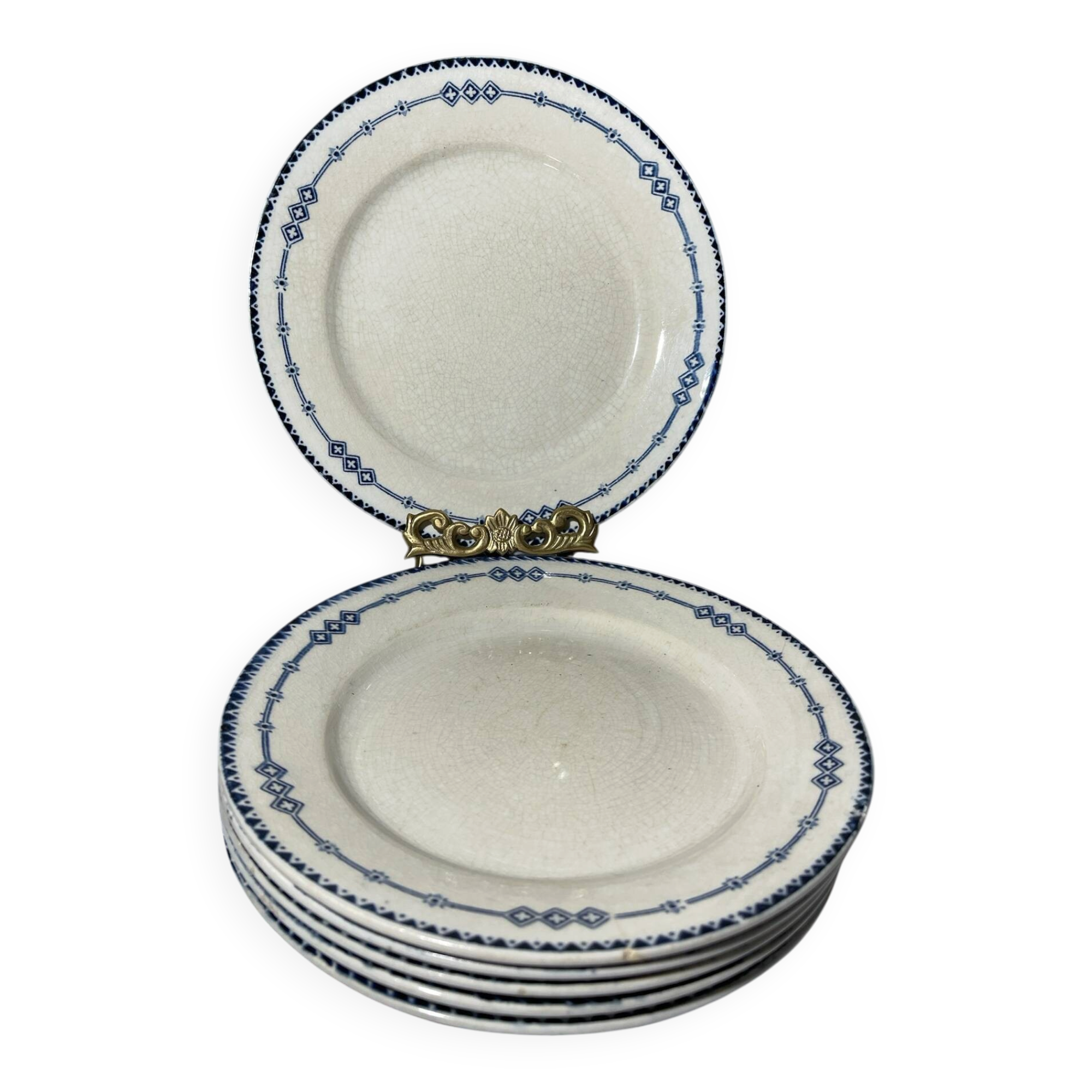 Service de 6 assiettes anciennes Gien