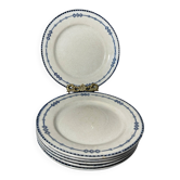 Set of 6 antique Gien plates