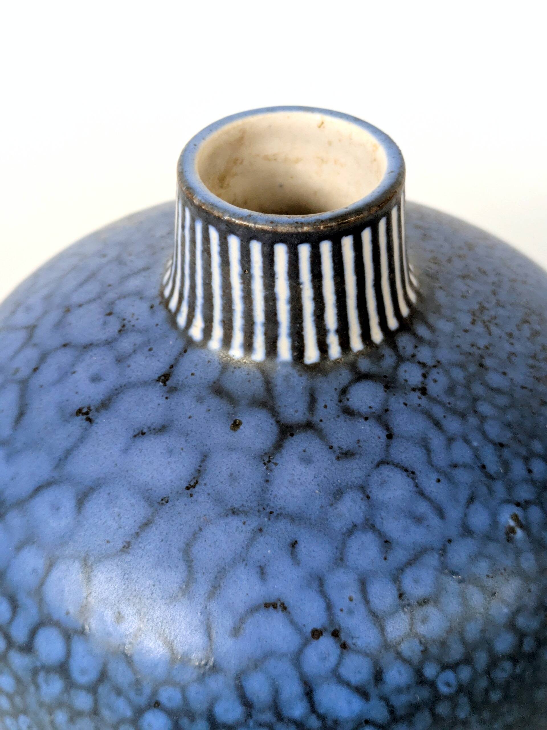Vintage blue ceramic vase by Thoms Keramik, Germany, 1960s–1970s