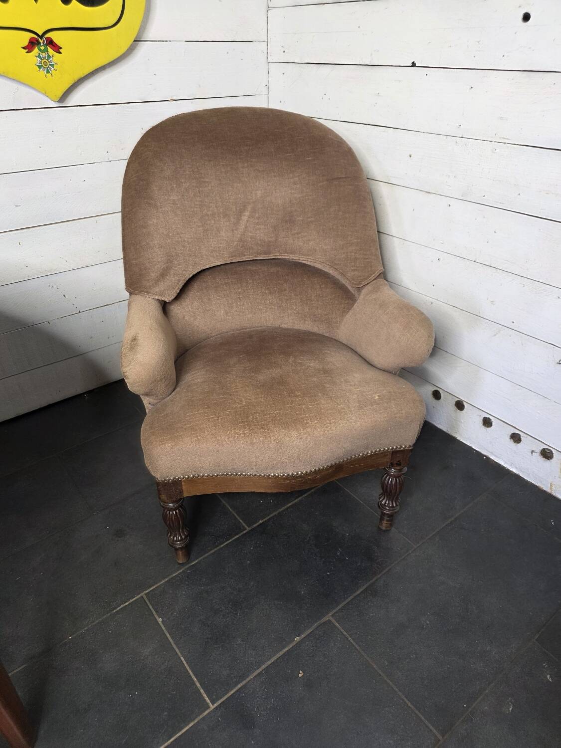 Louis Philippe style mahogany toad armchair
