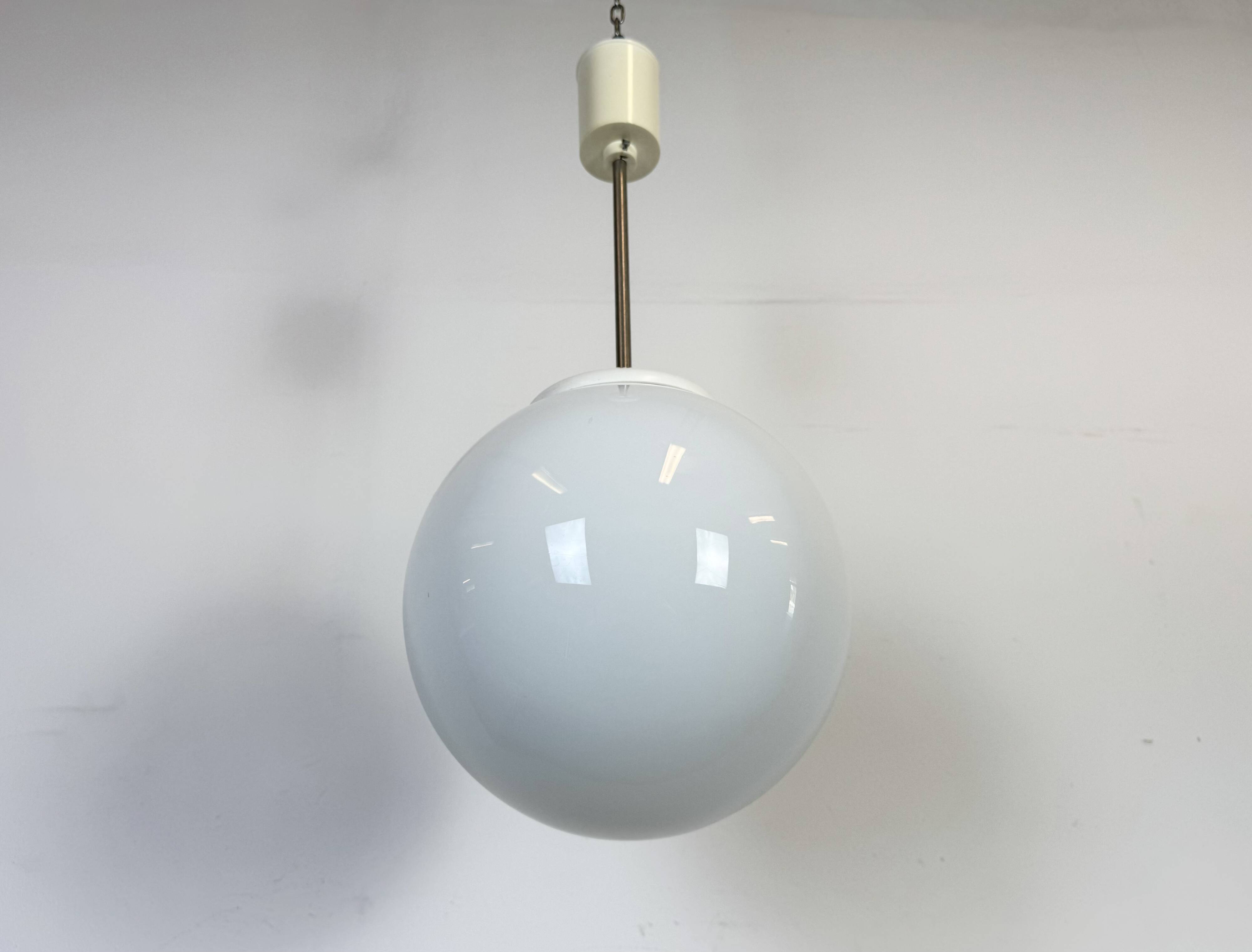 Vintage Chandelier with Milk Glass from Elektrosvit, 1960s
