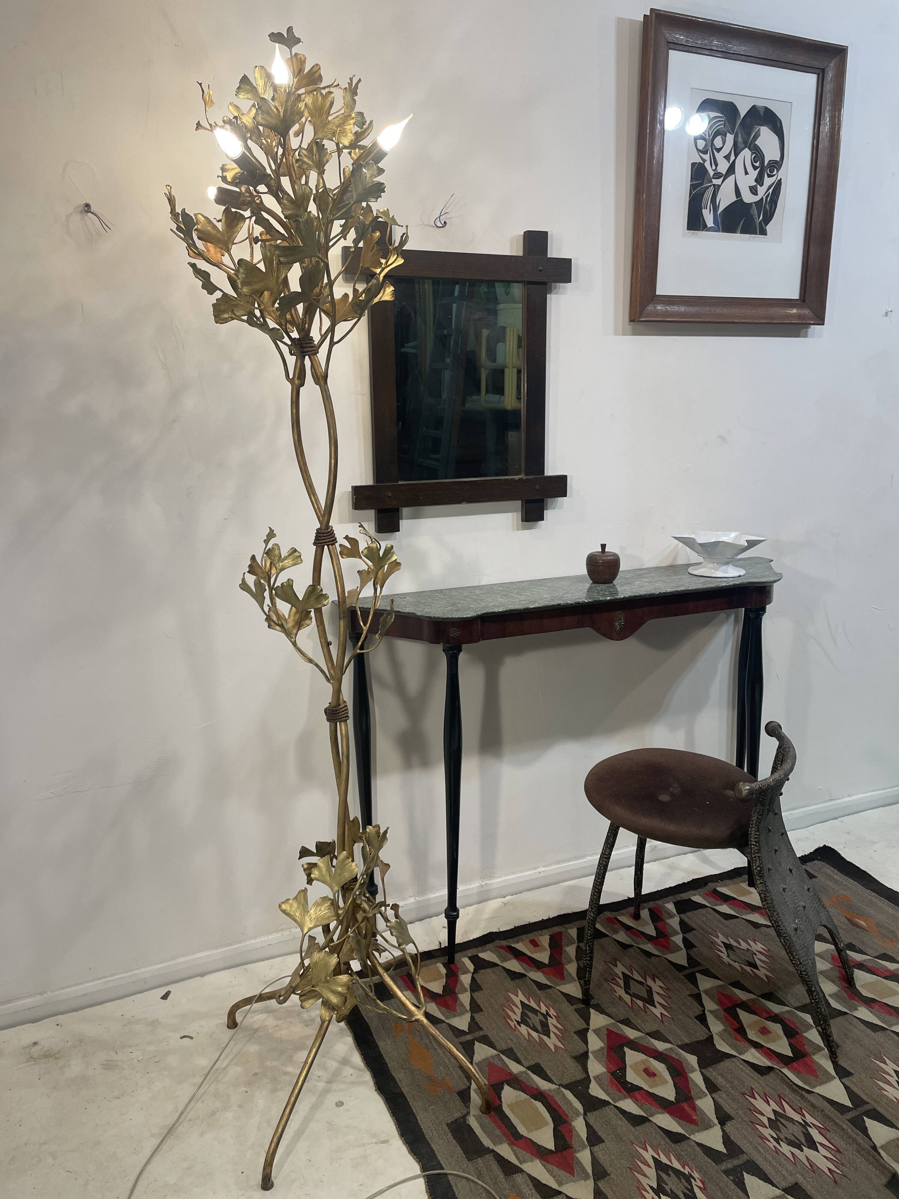 Elegant marble and rosewood console table, Italy, 1950s