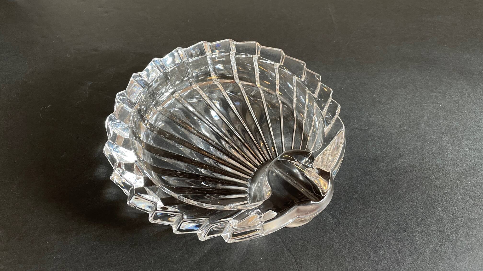 Vintage Crystal Ashtray in Seashell Shape