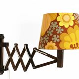 Wall lamp/scissor lamp in died pine wood from Translandia. Denmark 1960s