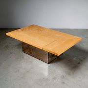 Coffee table bar in ash burl, Paul Michel for Roche Bobois, 1980.
