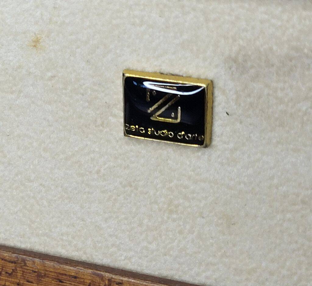 Italian Zeta Studio D'Arte Silver wooden Box w/ Sterling Silver Top