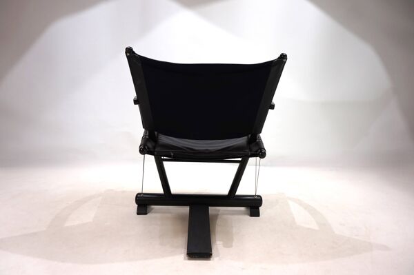 Fauteuil lounge en cuir Weishäupl Werkstätten String, 1980