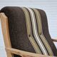 1970s, Danish armchair, furniture wool, solid oak wood.