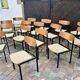 🪑 Set of 18 vintage wood and metal chairs – fabric seat