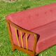 Vintage Scandinavian sofa 60-70s wood and red fabric