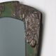 Arts & Crafts Mirror in green metal with glass decoration, France ca. 1905