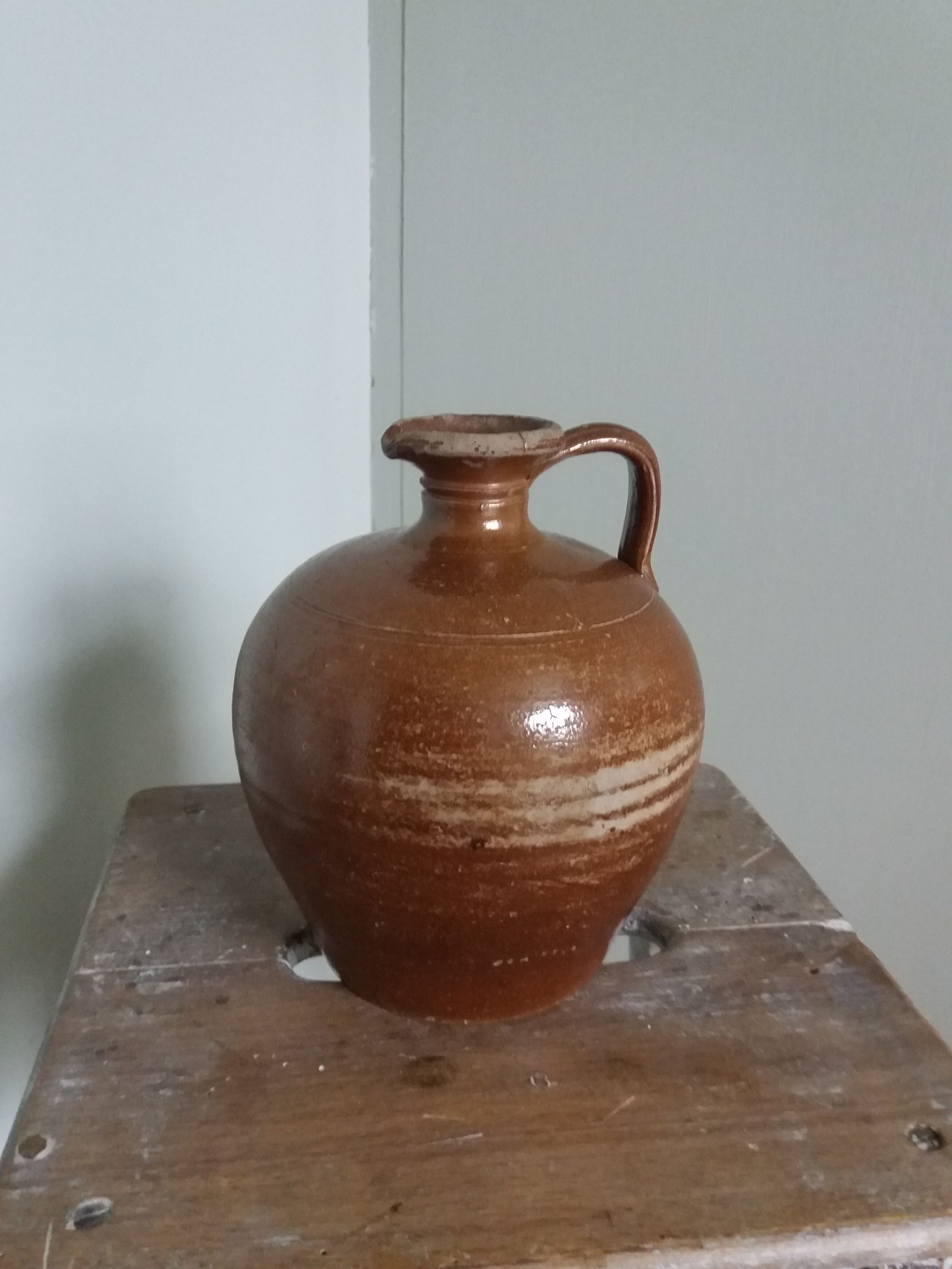 Terracotta pitcher pottery glazed stoneware