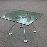 1970s Norman Foster Nomos glass table for Tecno Italy