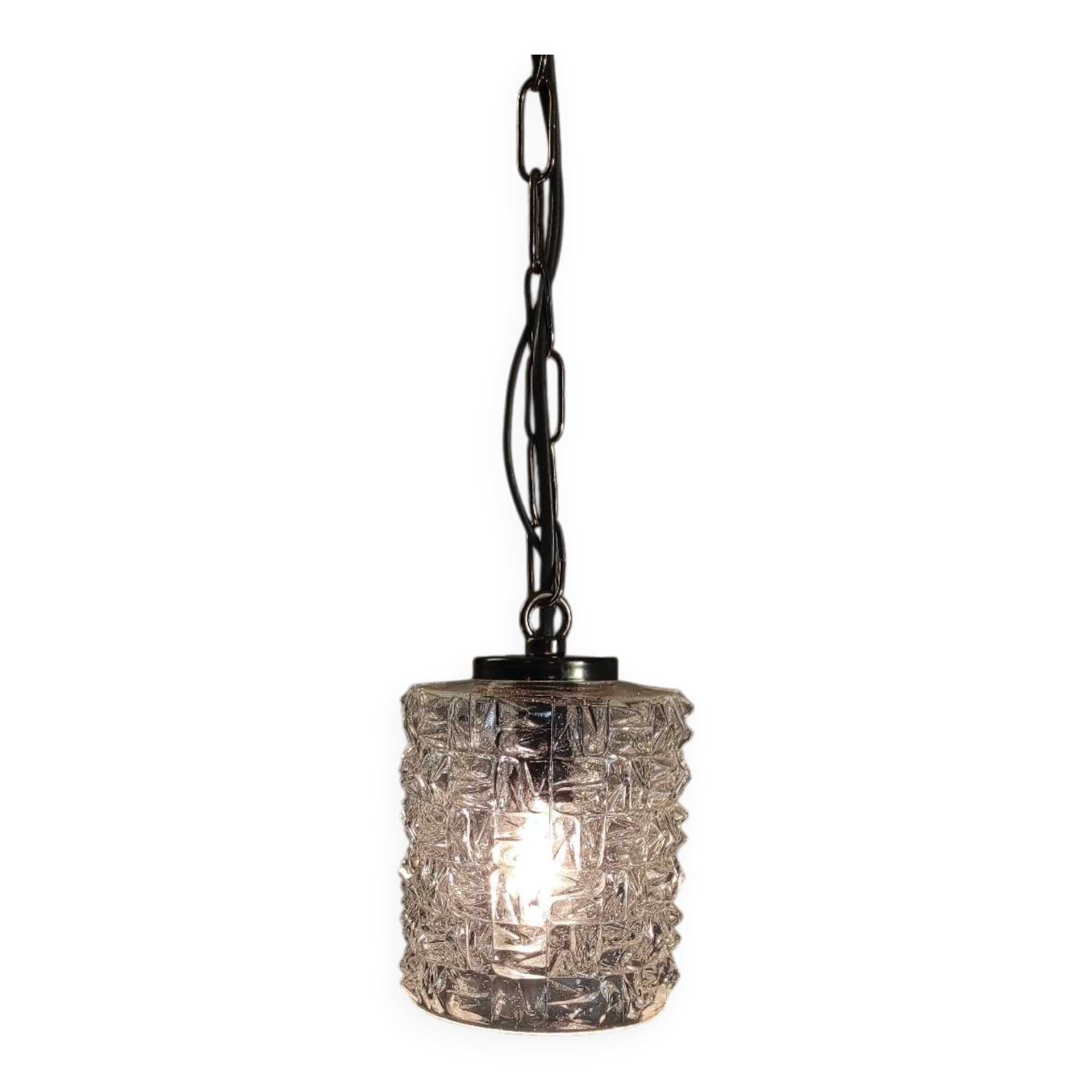 Glass and gilded metal suspension - mid 20th century