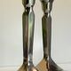 Pair of vintage cast aluminum candlesticks