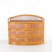 Rattan and brass chest of drawers