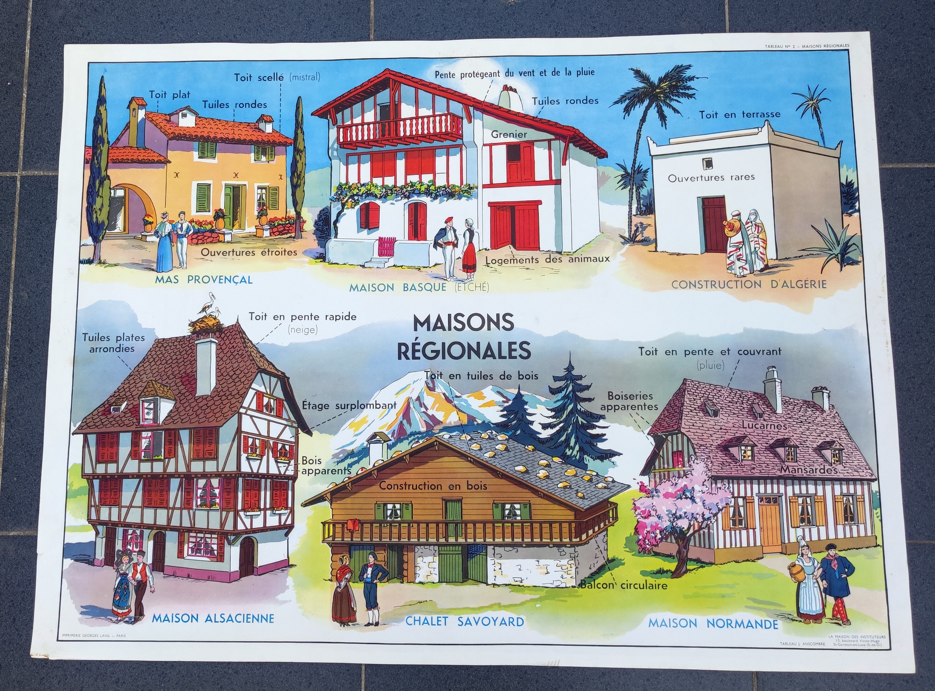School map poster / Regional houses / The teachers' house