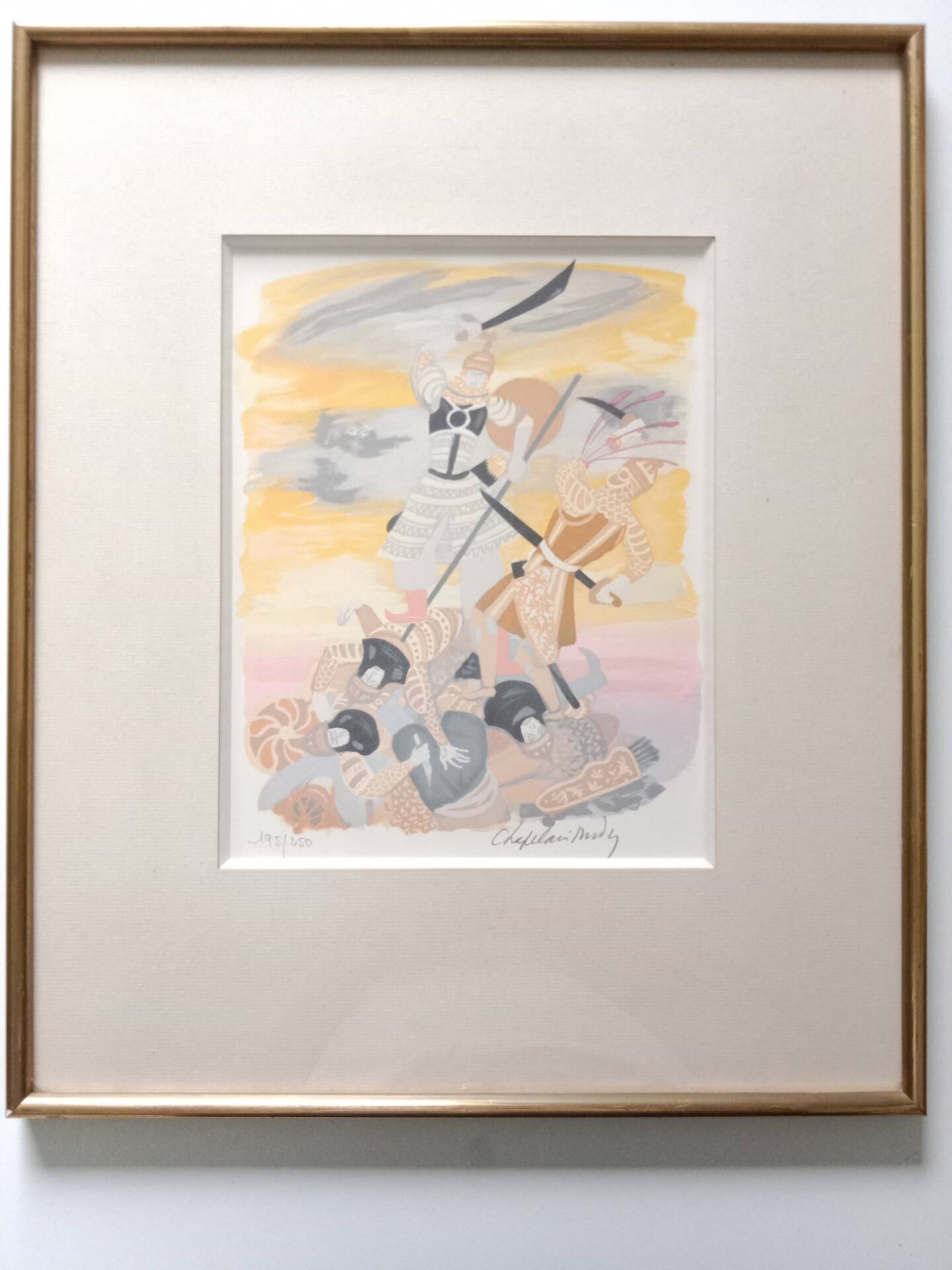 Roger Chapelain-Midy 1904-1992 Combat Scene Lithograph 195/250