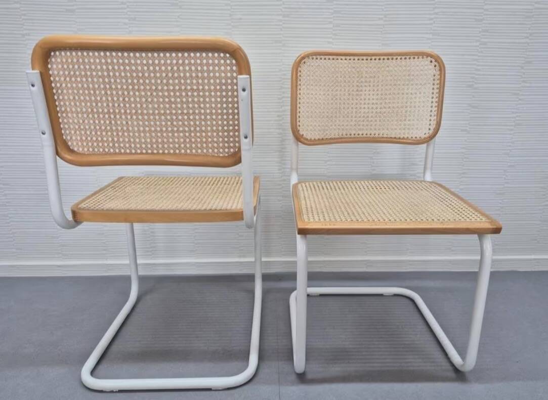 White Framed Marcel Breuer B32 Cesca chair