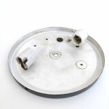 Round ceiling lamp striated glass