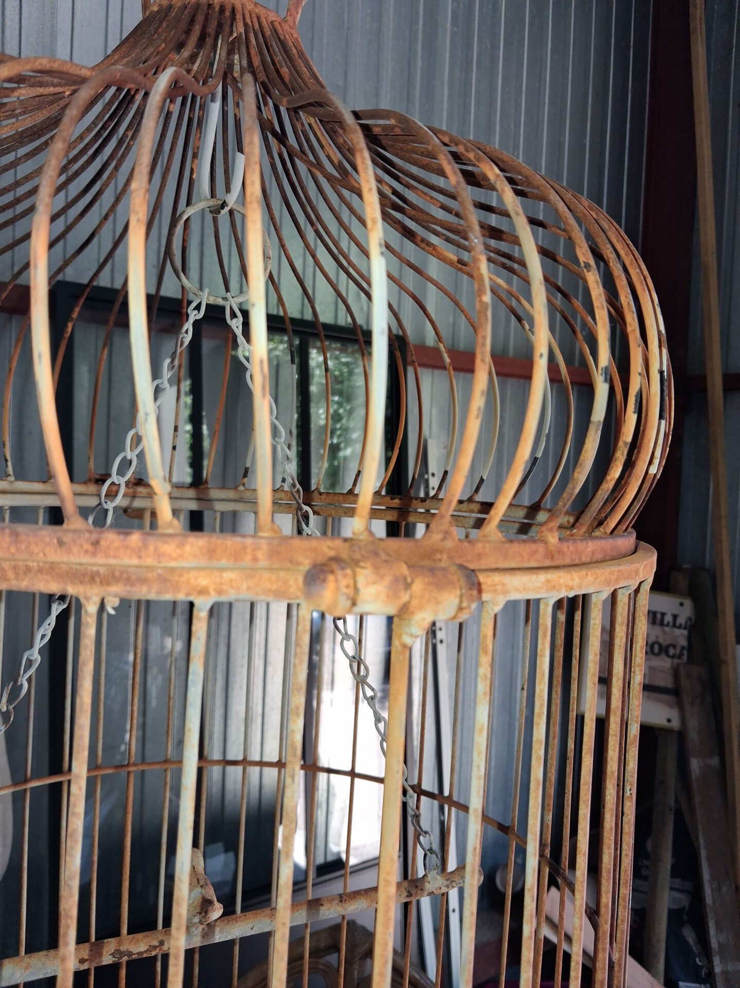 Very large decorative metal birdcage -