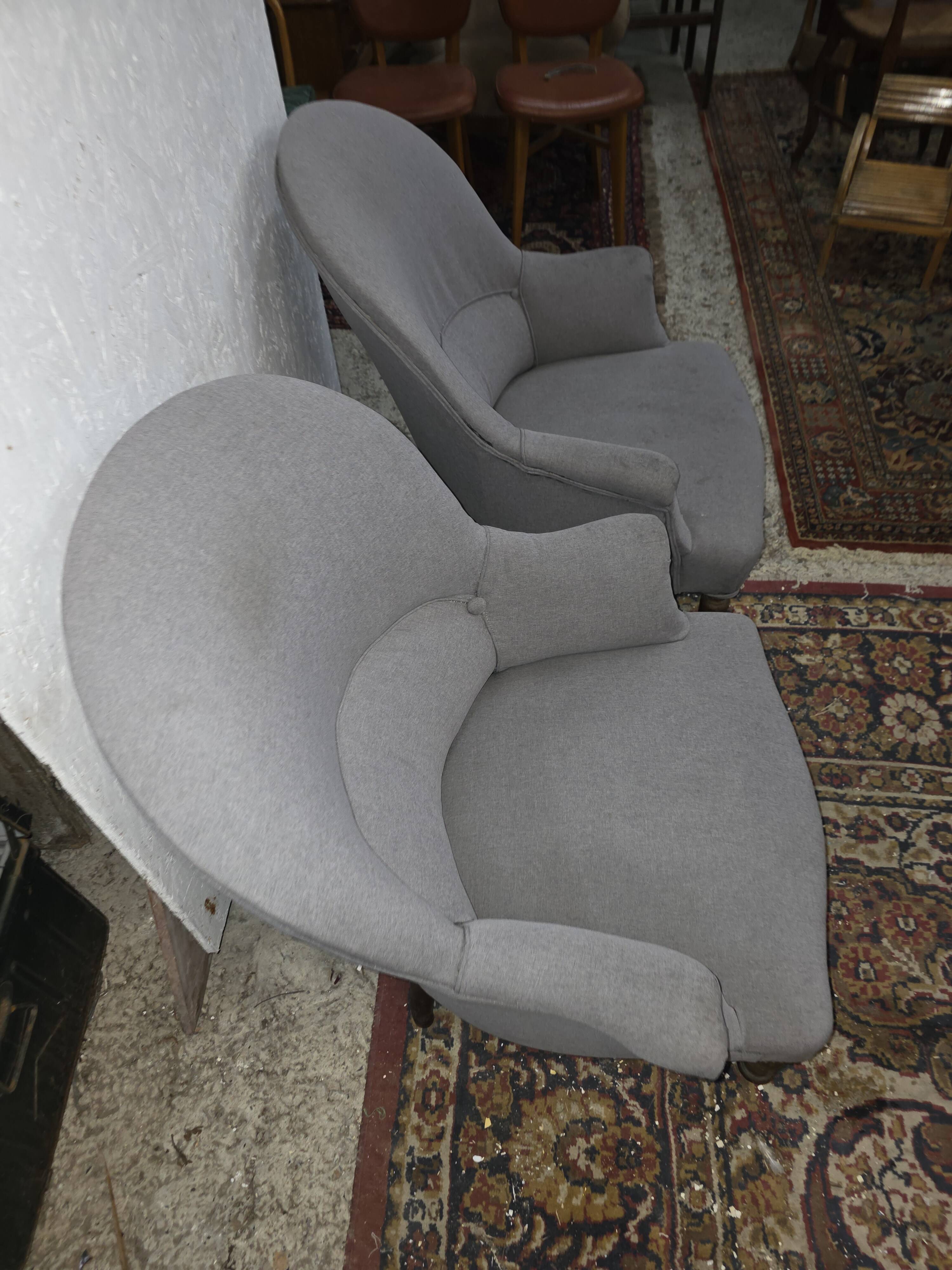 Paire de fauteuils crapaud Napoléon III