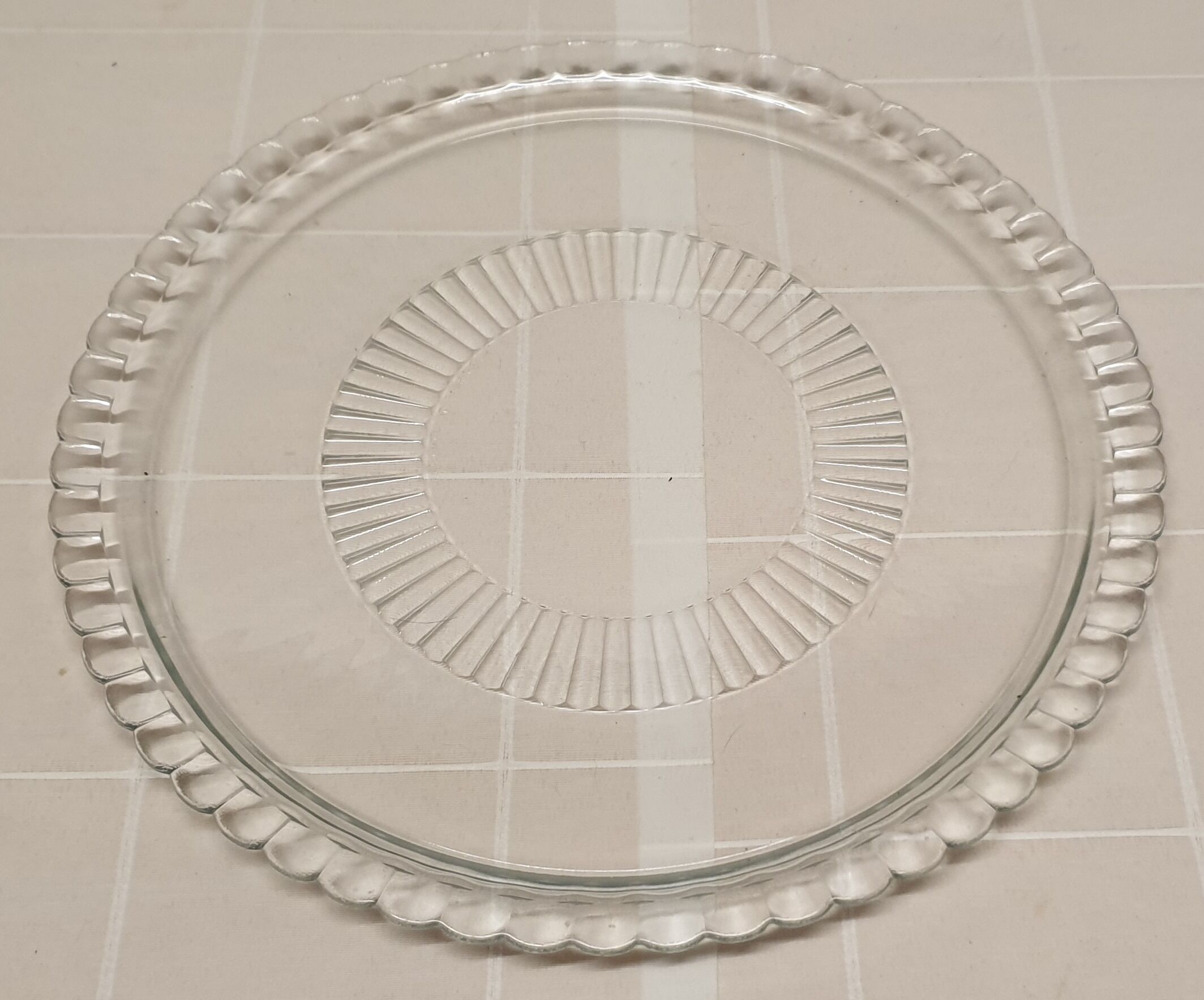 Old cheese or glass cake bell with its tray