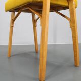 1960s Wooden Restored Stool ,Czechoslovakia