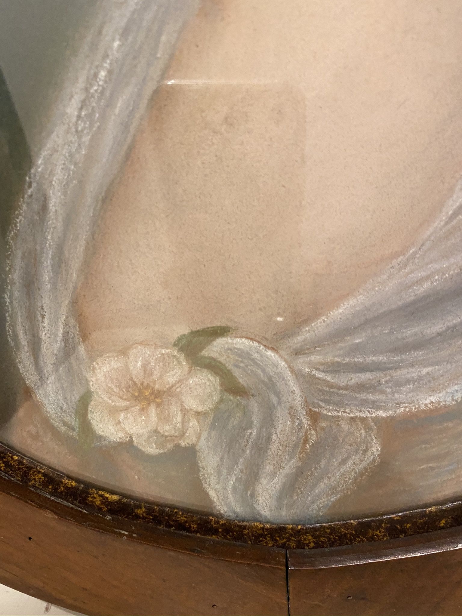 Old painting, portrait of a young girl