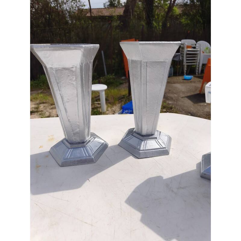 Set of aluminium vases from the 1930s.