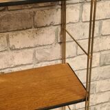 Shelf 1950 to 60 string wood veneer with rod on the edge of the shelf h60x17x50