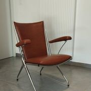 Folding chair attributed to A. Monpoix, modernist design, mid-century, vintage.