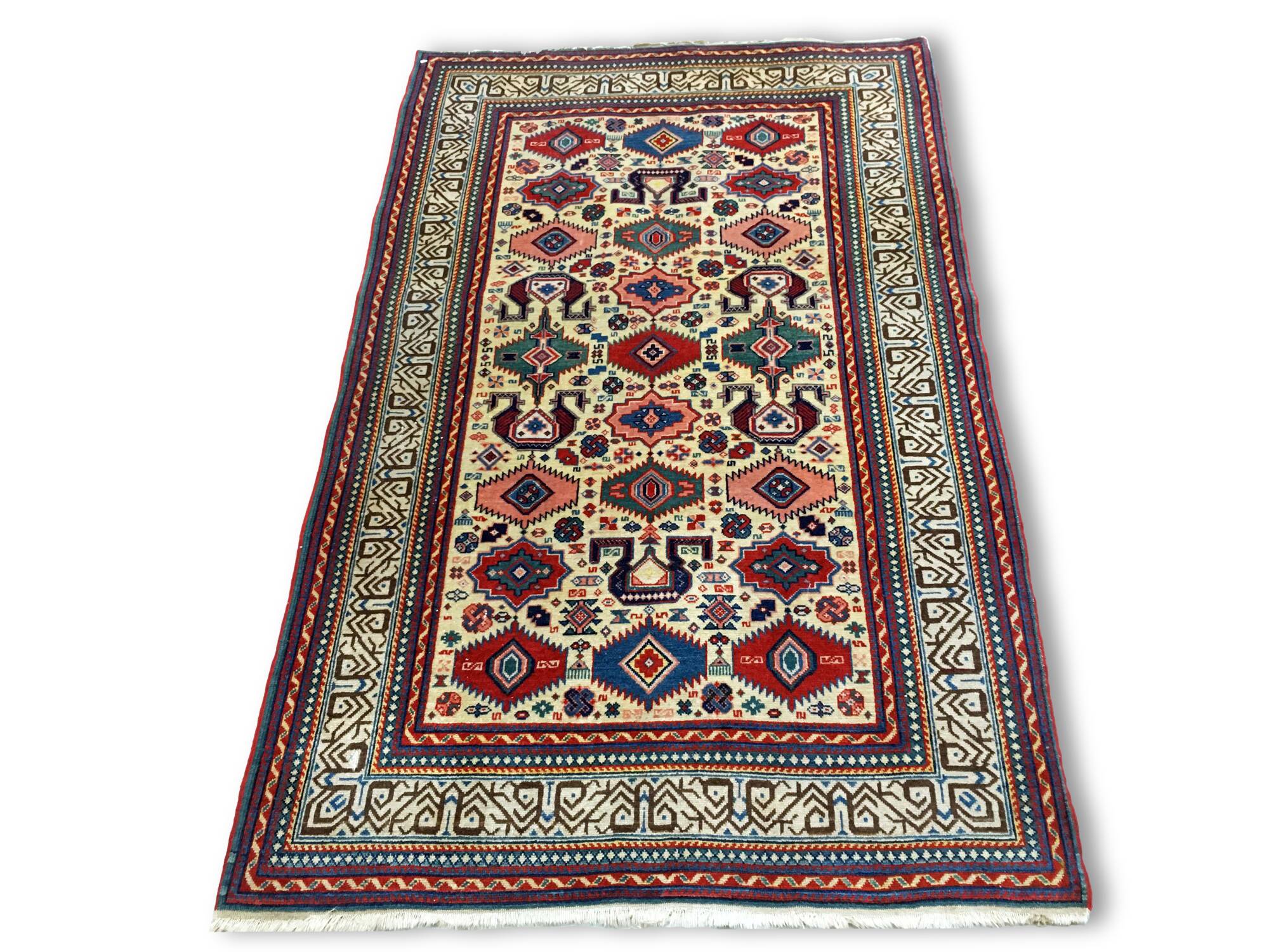 Hand made oriental rug: former Shirvan Perepedil 180 x 110 cm around 1930.