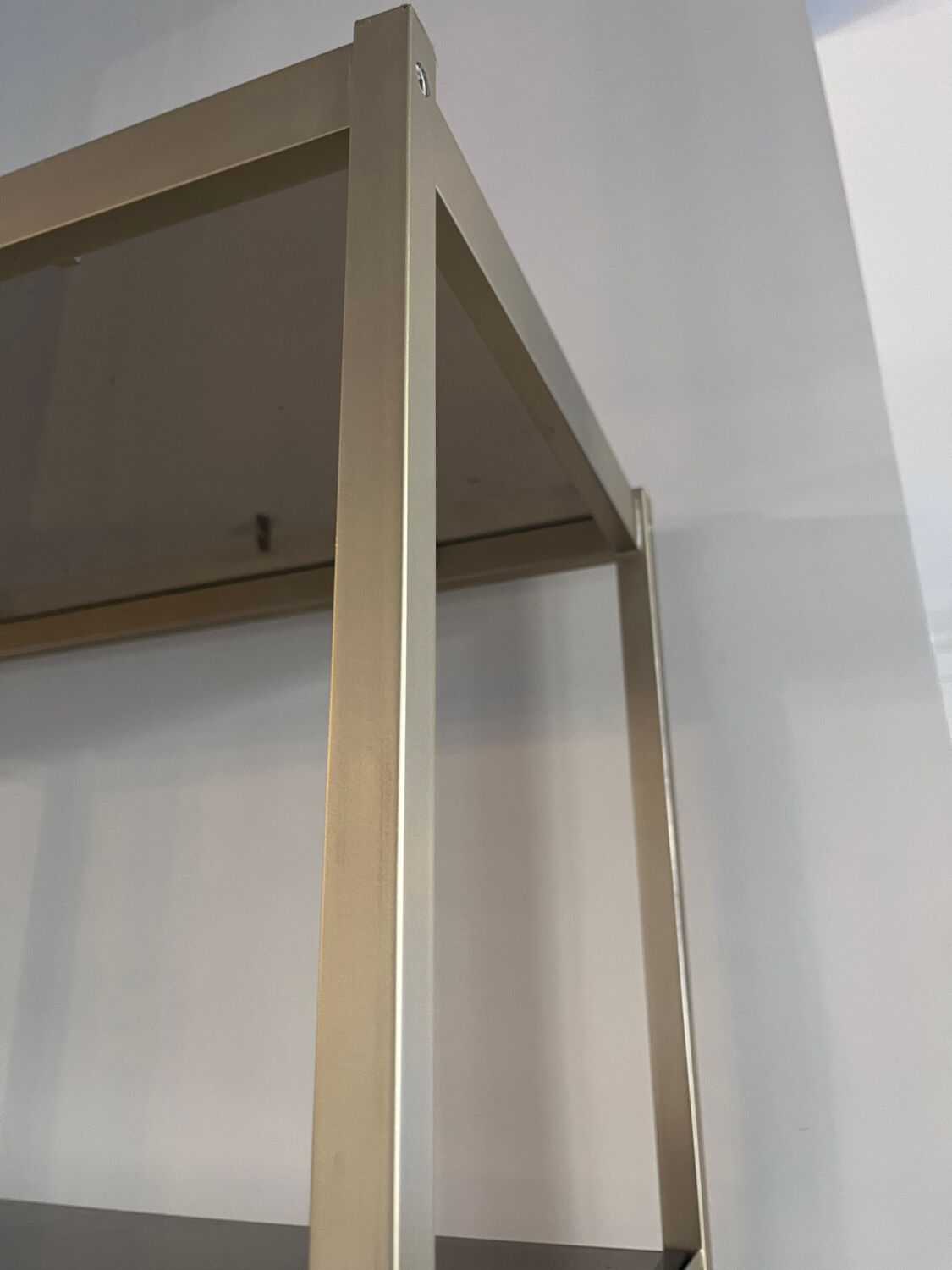 Vintage Ligne Roset Smoked Glass & Metal Shelving Unit (1980s) moo