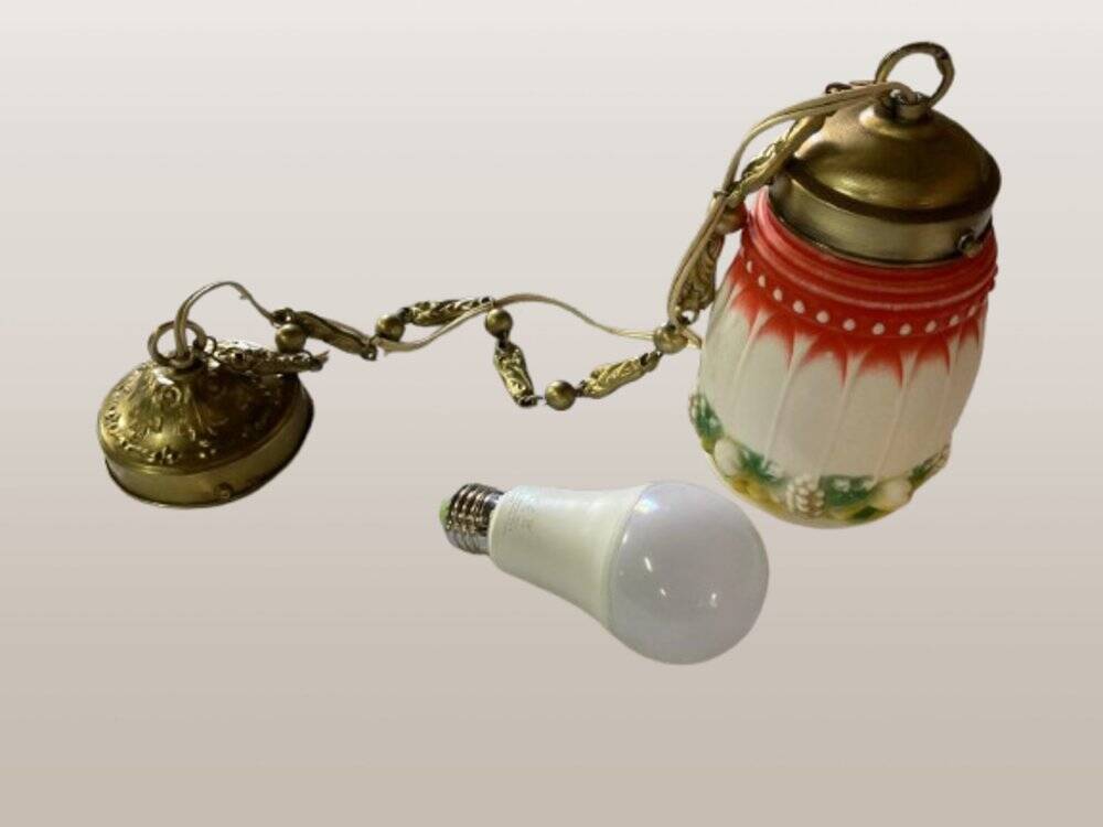 Ancienne lampe Art déco en verre, années 20